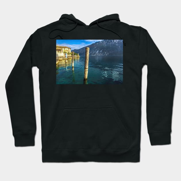 The waterside at Limone Sul Garda Hoodie by IanWL